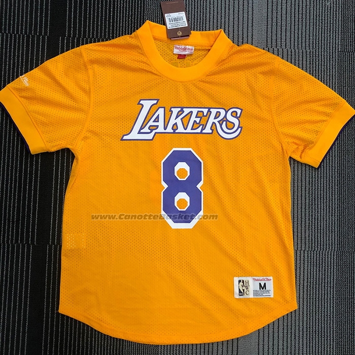 Maglia Manica Corta Los Angeles Lakers Kobe Bryant NO 8 Giallo
